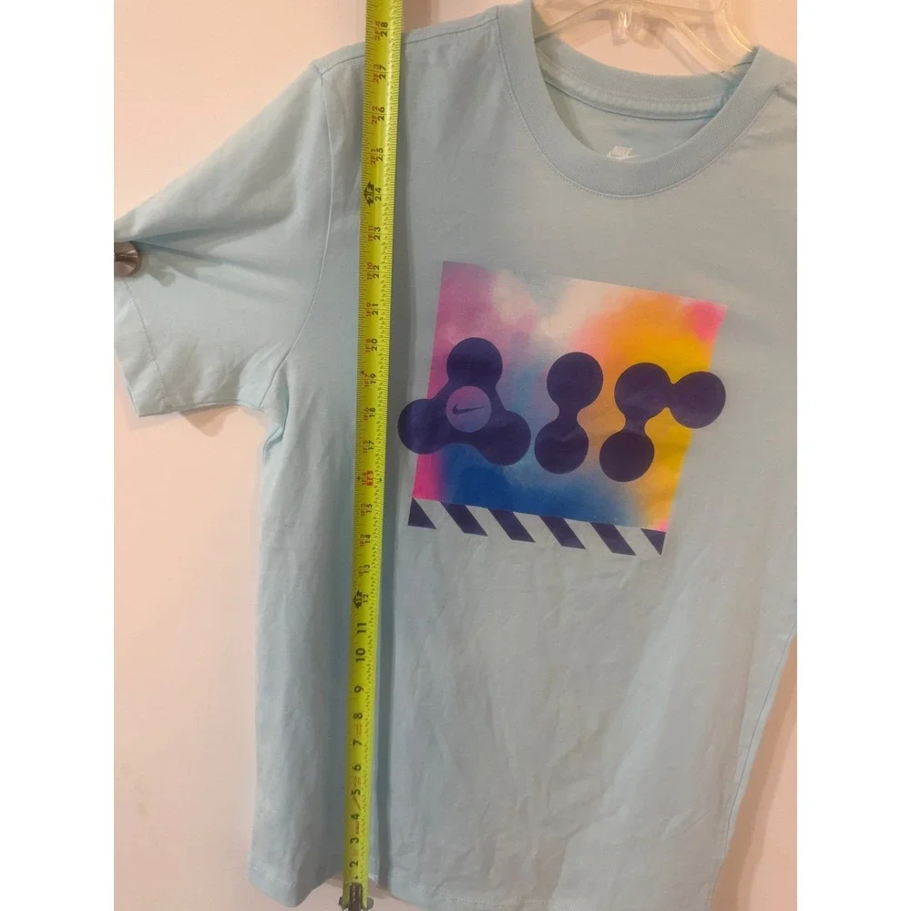 Nike Sportswear Air Graphic Tee‎ Light Blue Cotton T-Shirt Womens Small
